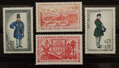 BC324, Franta, lot 4 serii ziua timbrelor, Soc. Filatelica din Franta foto
