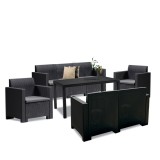 Set de mobilier de grădină Nero IV Large cu 7 locuri, grafit