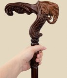 Elegant baston m&acirc;nar elefant sculptat