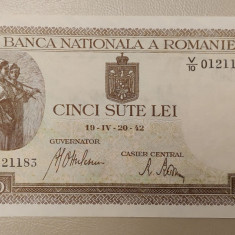 România - 500 Lei (aprilie 1942) filigram orizontal sV/10 0121183