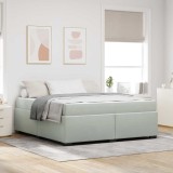VidaXL Cadru de pat cu saltea Gri deschis 180 x 200 cm Catifea 3399302