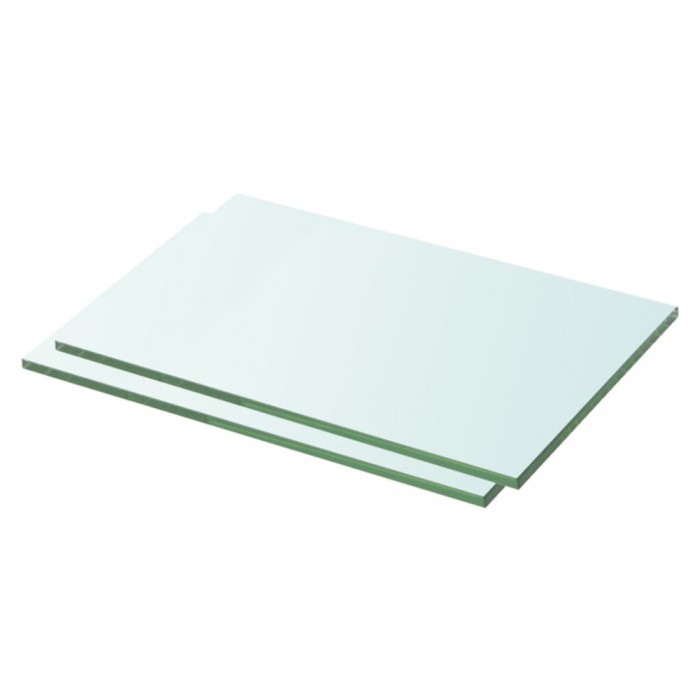 Gossi rafturi, 2 buc., 30 x 15 cm, panouri sticla transparenta
