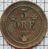 Suedia 5 ore 1881 - Oscar II (small letters) - km 736 - D001, Europa