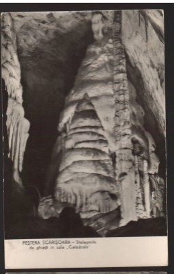 CPIB 22435 - CARTE POSTALA - PESTERA SCARISOARA - STALAGMITE DE GHEATA, RPR foto