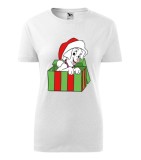 Tricou Personalizat de Craciun cu Catel si Cutie Cadou - Design Festiv