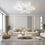 Lustra LED FLORA 82W cu telecomanda, 6 petale, dimabila, alb