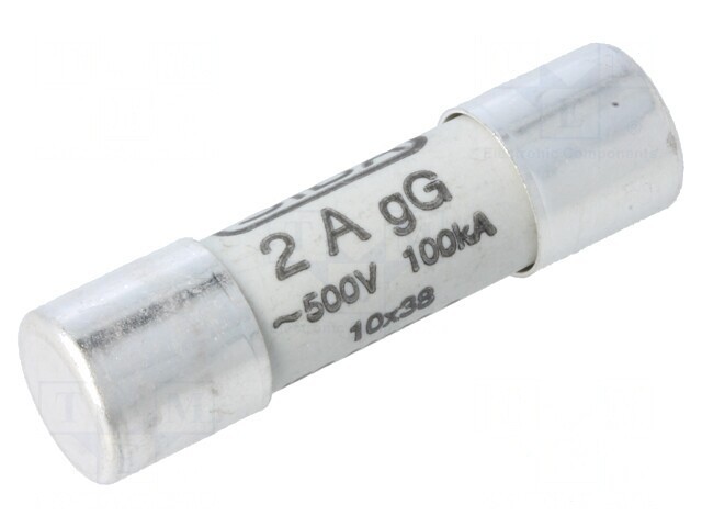 Siguranță gG 2A 500VAC 10,3x38mm