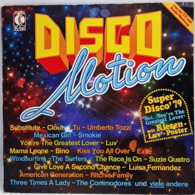 Various &amp;lrm;&amp;ndash; Disco Motion NM / VG+ vinil Lp disc K-tel Germania 1978 disco, euro pop foto