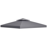Outsunny Copertina de Rezerva de 3x3m pentru Foisor, 2 Niveluri Superioare de Protectie UV pentru Foisor