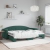 VidaXL Pat de zi cu extensie, verde &icirc;nchis, 80x200 cm, catifea 3197296