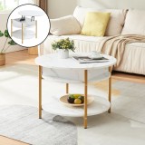 Couchtisch Kandas mit Hebeplatte 70x49 cm Marmoroptik, wei&szlig; [en.casa]