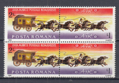ROMANIA 1986 LP 1170 a ZIUA MARCII POSTALE ROMANESTI PERECHE SERII MNH foto