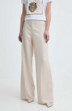 MAX&amp;Co. pantaloni femei, culoarea bej, drept, high waist, 2418131034200 2418130000000, Max&amp;Co.