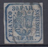 ROMANIA 1864 LP 13 PRINCIPATELE UNITE EMISIUNEA II- a 30 PARALE STAMPILAT