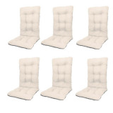 Set Perne pentru scaun de casa si gradina cu spatar, 48x48x75cm, culoare alb, 6 buc/set, Palmonix