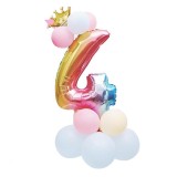 Cumpara ieftin Aranjament baloane folie si latex, balon cifra 4 inaltime 81 cm, set 14 bucati, Idei