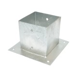 Suport stalp patrat aplicat 141x141x150 mm din otel zincat, grosime 2 mm