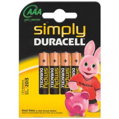 Baterii alcaline Duracell AAA R03 4buc foto