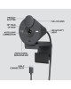 Camera Web Logitech Brio 300 Webcam Full HD 1080p cu Microfon și USB-C &ndash; Graphite, Model 960-001436
