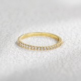 Cumpara ieftin Inel Eternity Subtire din Argint 925 Aurit cu Banda Continua Micropave din Cristale Zirconia