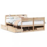 Cumpara ieftin Cadru de pat fara saltea, 150x200 cm, lemn masiv pin