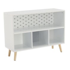 Biblioteca, MDF, 4 polite, model nori, alb-gri, 78x28x58 cm, Chomik foto