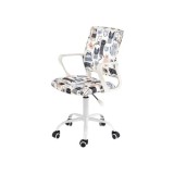 Scaun birou copii HM Oris, stofa, baza metalica, inaltime reglabila, rotatie 360&deg;, 80 kg, multicolor