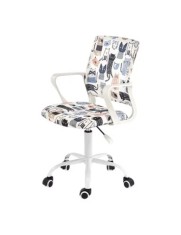 Scaun birou copii HM Oris, stofa, baza metalica, inaltime reglabila, rotatie 360&deg;, 80 kg, multicolor