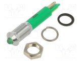 Lampă LED convexă verde &Oslash;6mm IP67 Q6 APEM 50mcd