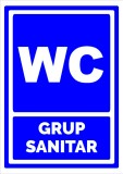 Indicator albastru wc grup sanitar