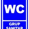 Indicator albastru wc grup sanitar