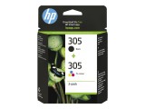 HP 305 2, Pack , Cartuse Cerneala Originale HP 6ZD17AE (Black + Tri, color), 100 120 pagini