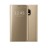 Husa Telefon Flip Book Clear View Samsung J7 2017 j730 Gold