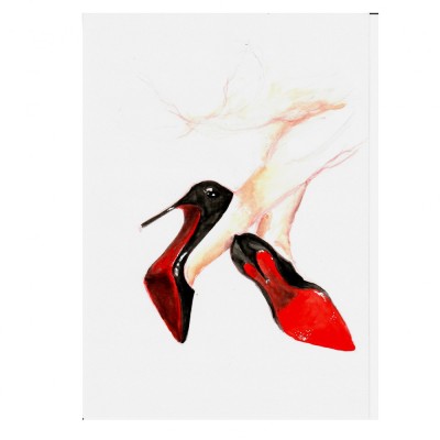 Tablou, Lobutine, acuarela pe hartie, neinramat, 21x29 cm foto