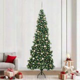 Cumpara ieftin Pom de Crăciun Artificial pentru Colț Verde 240 cm PVC și Metal