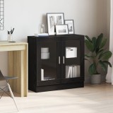 Bibliotecă vidaXL Negru Stejar 82,5x30,5x80 cm din Lemn Compozit