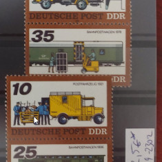 TS21 - Timbre serie DDR 1978 Mi2299-2302 auto feroviar trenuri