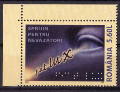 RO 2007 ,LP 1789 , &amp;quot;Sprijin pentru nevazatori &amp;quot; , serie , MNH foto