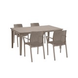 Cumpara ieftin Set de mobilier de grădină Fubali 4+1 &icirc;n culoarea cappuccino
