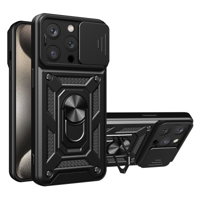 Husa iPhone 15 Pro Max protectie camera Techsuit CamShield Series, negru foto
