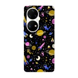 Husa compatibila cu Huawei Nova Y70 model Space doodle, Silicon, TPU, Viceversa, Transparent, Carcasa