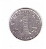 Moneda China 1 yuan 2004, stare buna, curata, Asia, Nichel