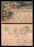 Romania, Intreg postal ilustrat circulat LA MULȚI ANI 1900, marca Spic de grau, 1900-1950