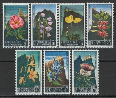 San Marino 1967 Mi 880/86 MNH - Flori foto