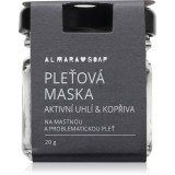 Almara Soap Face Active Charcoal &amp; Nettle mască pentru față pentru ten gras si problematic 20 g
