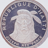 106 Haiti 10 Gourdes 1971 47g 99.9% Joseph Nez Perce km 84 proof argint, America Centrala si de Sud