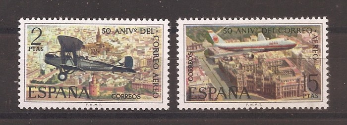 Spania 1971 - A 50-a aniversare a Serviciului Spaniol de Poștă Aeriană, MNH