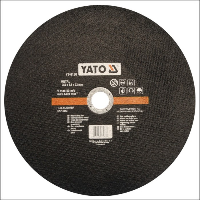 YT-6136 YATO Disc pentru taiat metal, 350 x 3.5 x 32 mm