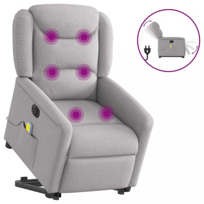 vidaXL Scaun electric pentru masaj picioare &amp;icirc;n picioare stofa gri nor foto