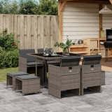 Set mobilier gradina cu perne, 9 piese, gri, poliratan GartenMobel Dekor, vidaXL